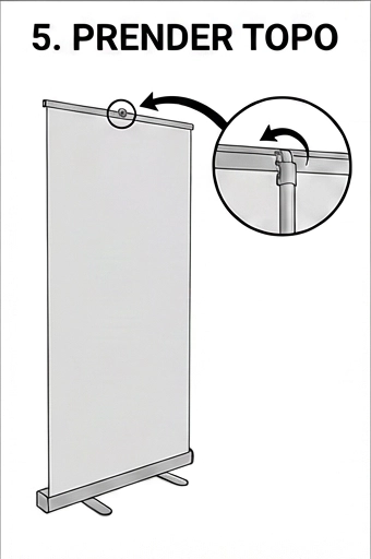 suporte de banner roll up em alumínio encaixe a midia na haste